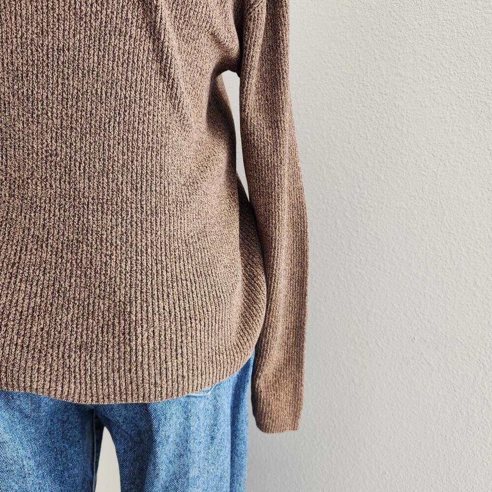 Vintage Liz Claiborne Brown Knit Long Sleeve Turtle Neck Shirt L - Picture 8 of 10